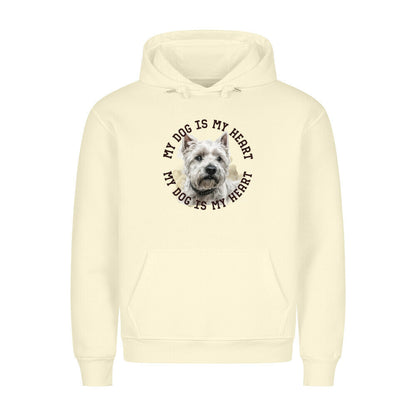 Premium Hoodie "West Highland White Terrier HEART" Beige – hunde-shirt.de