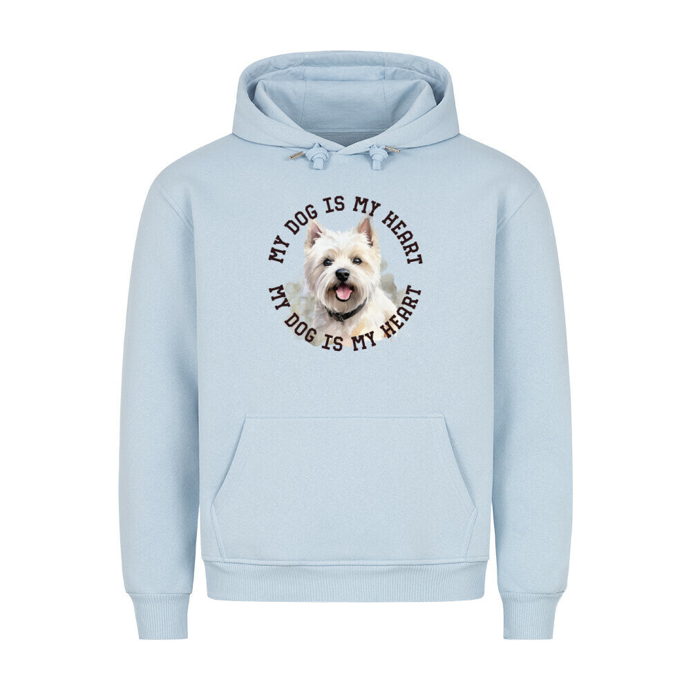 Premium Hoodie "Westie HEART" Babyblau – hunde-shirt.de