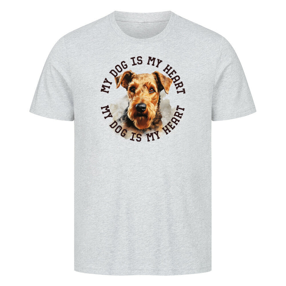 Premium T-Shirt "Welsh Terrier HEART" Heather Grey – hunde-shirt.de