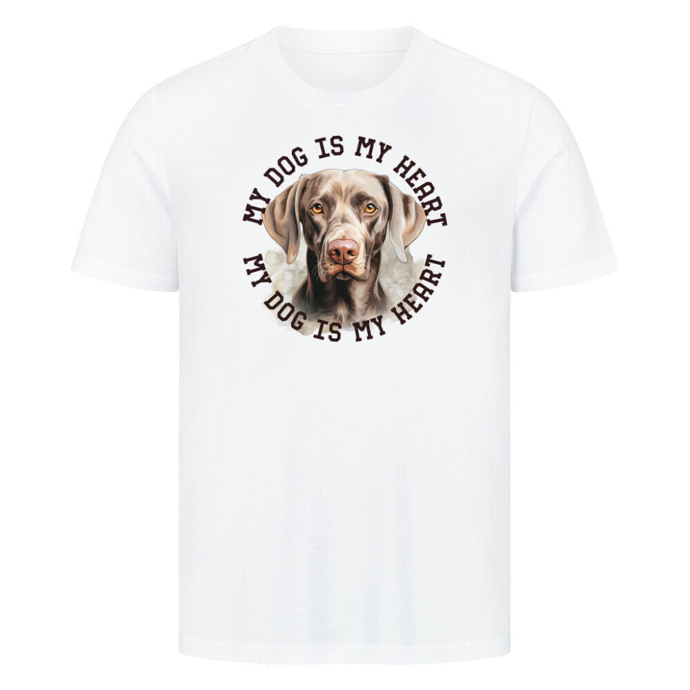 Premium T-Shirt "Weimaraner HEART" Weiß – hunde-shirt.de