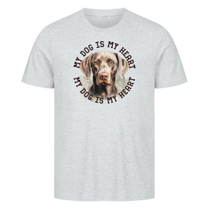 Premium T-Shirt "Weimaraner HEART" Heather Grey – hunde-shirt.de