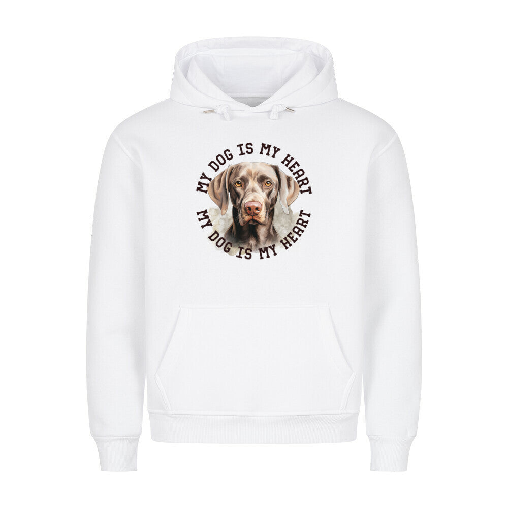 Premium Hoodie "Weimaraner HEART" Weiß – hunde-shirt.de