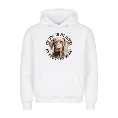 Premium Hoodie "Weimaraner HEART" Weiß – hunde-shirt.de