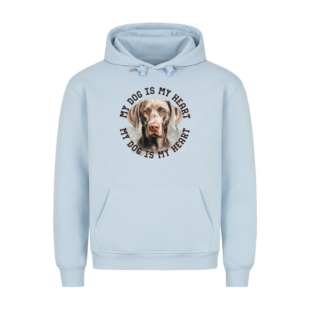 Premium Hoodie "Weimaraner HEART" Babyblau – hunde-shirt.de
