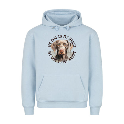 Premium Hoodie "Weimaraner HEART" Babyblau – hunde-shirt.de