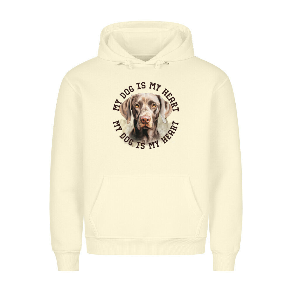 Premium Hoodie "Weimaraner HEART" Beige – hunde-shirt.de
