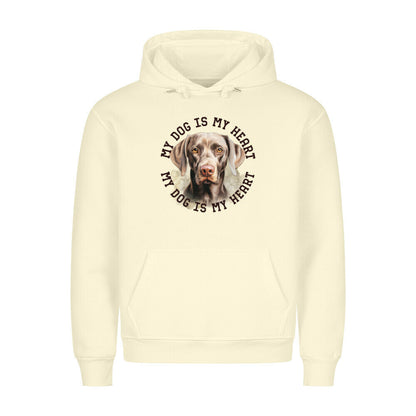 Premium Hoodie "Weimaraner HEART" Beige – hunde-shirt.de