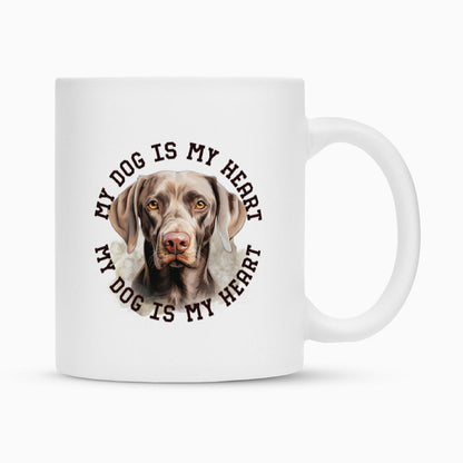 Tasse "Weimaraner HEART" Weiß – hunde-shirt.de
