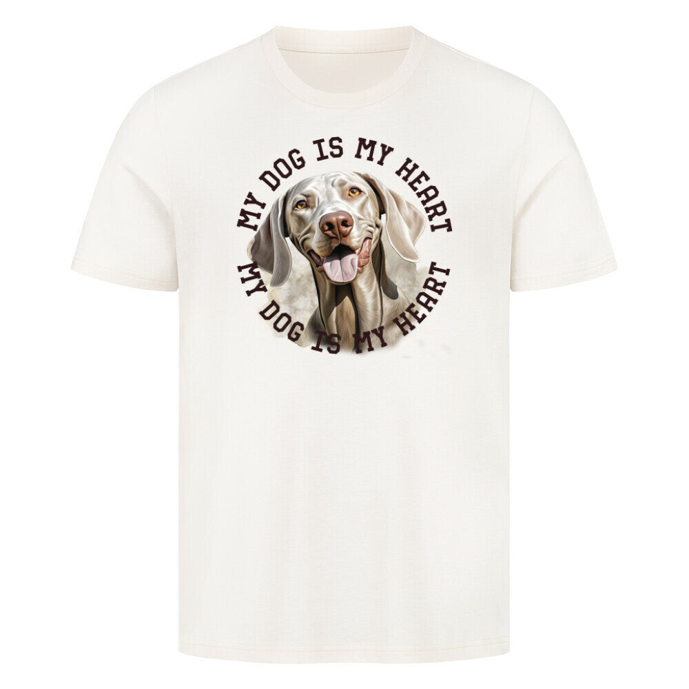 Premium T-Shirt "Weimaraner HEART 2" Natural Raw – hunde-shirt.de