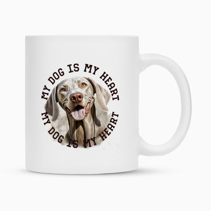 Tasse "Weimaraner HEART 2" Weiß – hunde-shirt.de