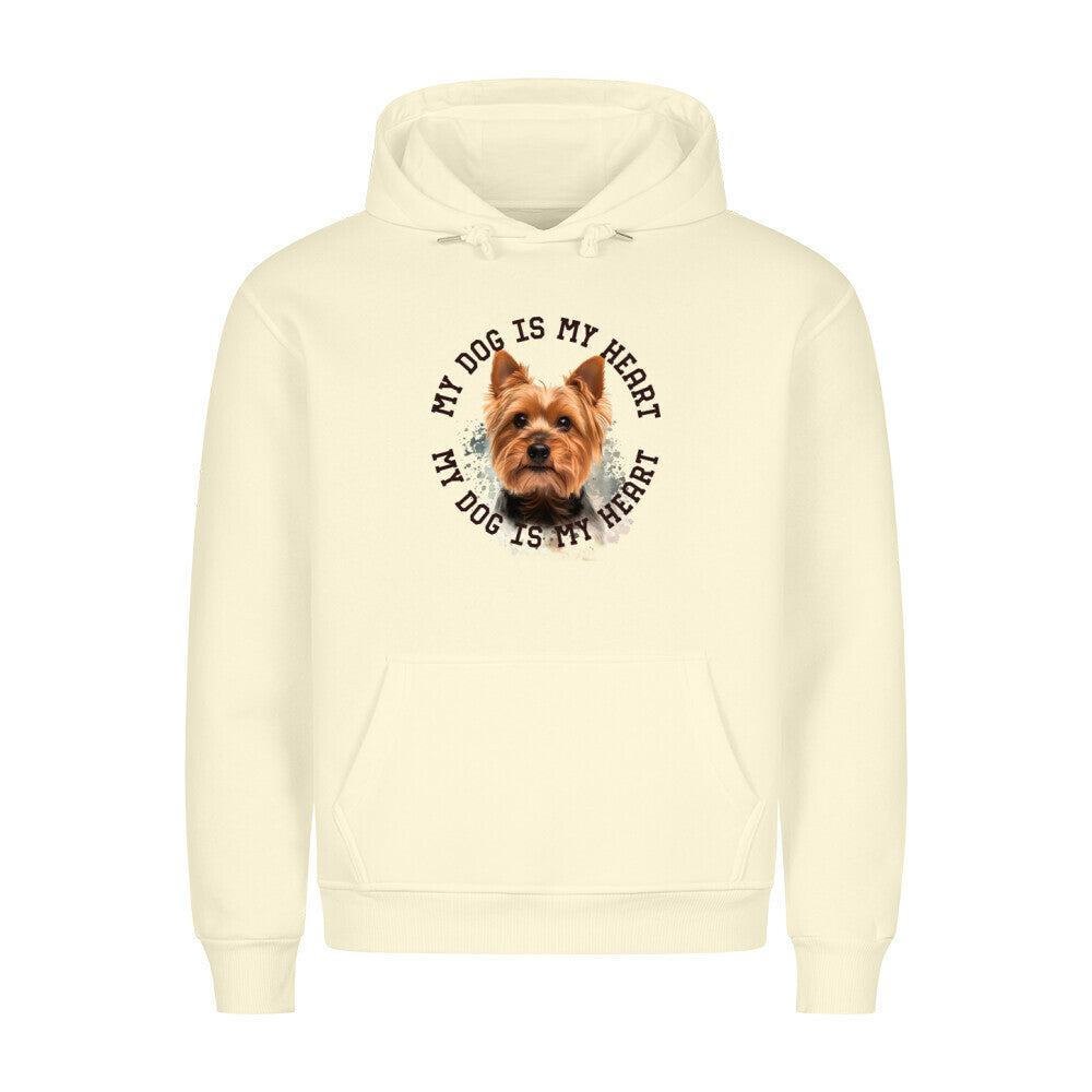 Premium Hoodie "Yorkshire Terrier HEART" Beige – hunde-shirt.de