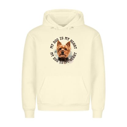 Premium Hoodie "Yorkshire Terrier HEART" Beige – hunde-shirt.de