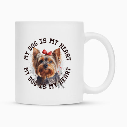 Tasse "Yorkshire Terrier Schleife" Weiß – hunde-shirt.de