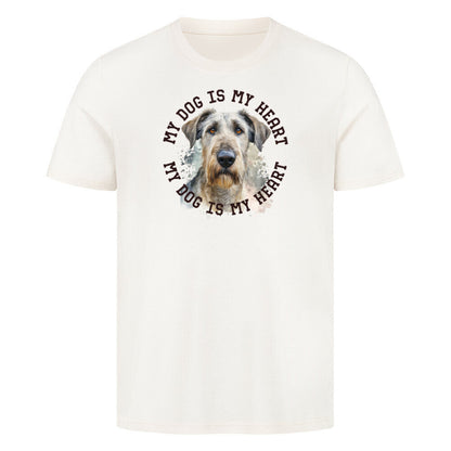 Premium T-Shirt "Irischer Wolfshund HEART" Natural Raw – hunde-shirt.de