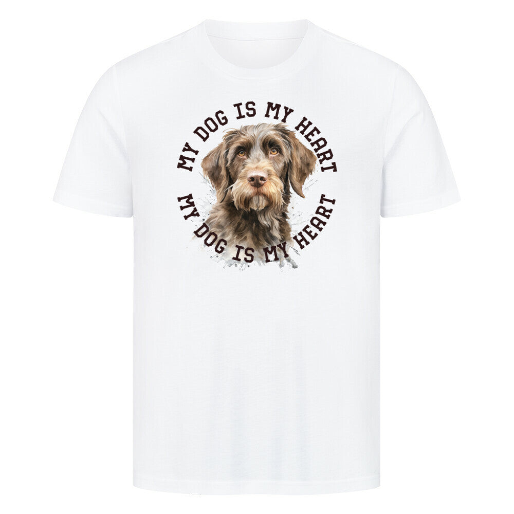 Premium T-Shirt "Griffon Korthals HEART" Weiß – hunde-shirt.de
