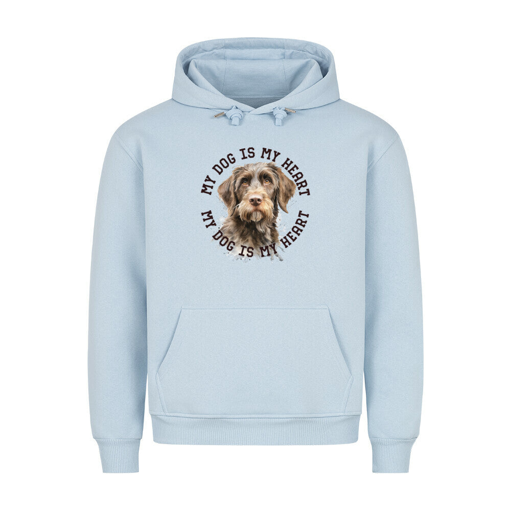 Premium Hoodie "Griffon Korthals HEART" Babyblau – hunde-shirt.de