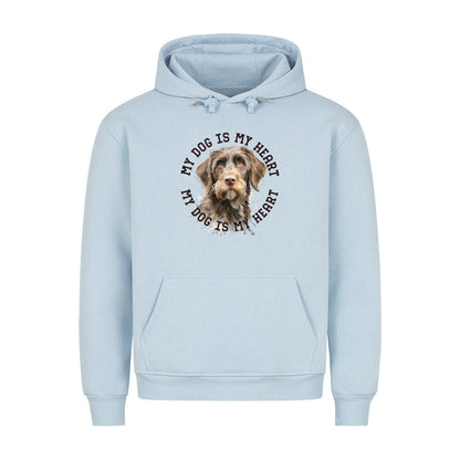 Premium Hoodie "Griffon Korthals HEART" Babyblau – hunde-shirt.de