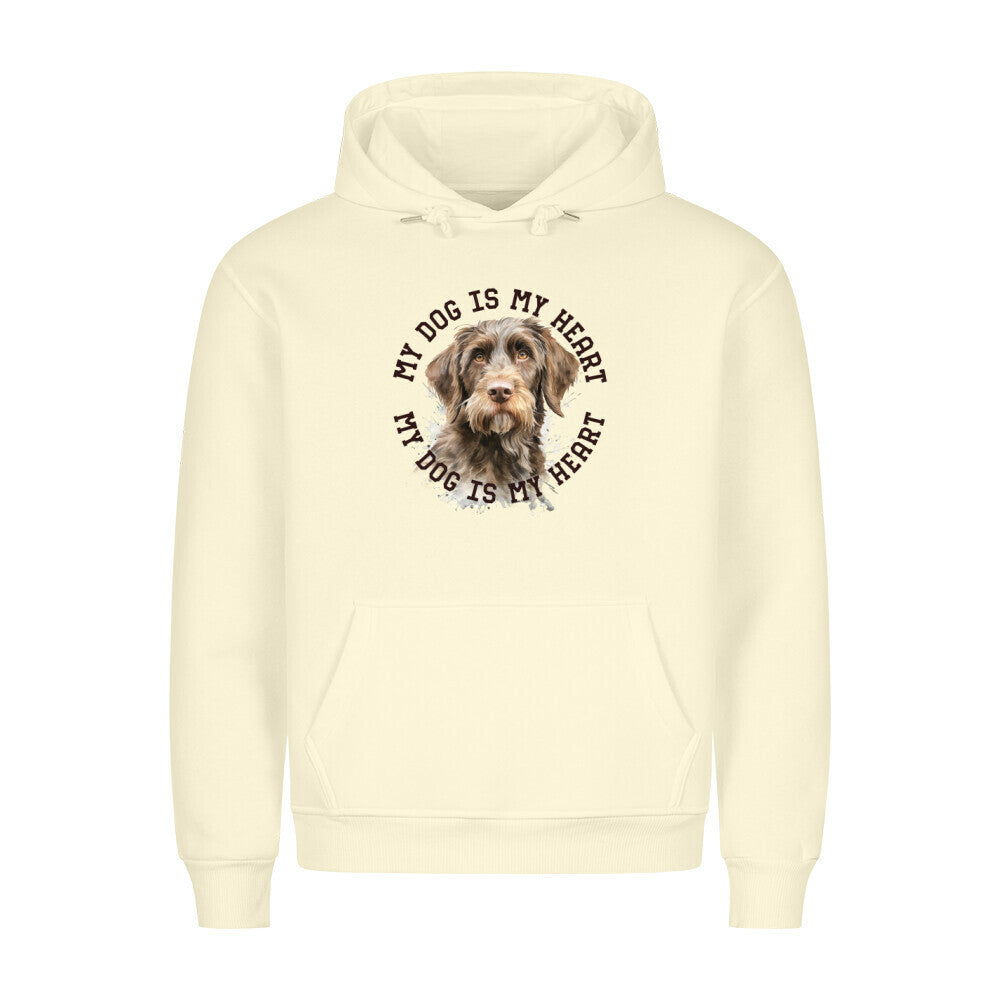 Premium Hoodie "Griffon Korthals HEART" Beige – hunde-shirt.de