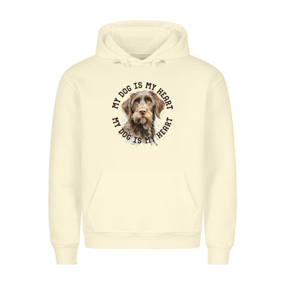 Premium Hoodie "Griffon Korthals HEART" Beige – hunde-shirt.de