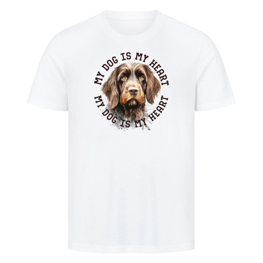 Premium T-Shirt "Rauhaar HEART" Weiß – hunde-shirt.de