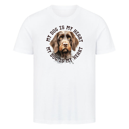Premium T-Shirt "Rauhaar HEART" Weiß – hunde-shirt.de