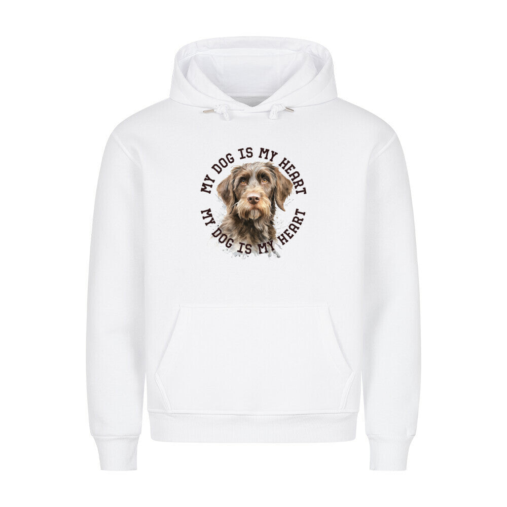 Premium Hoodie "Rauhaar Korthals" Weiß – hunde-shirt.de