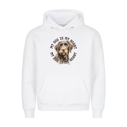 Premium Hoodie "Rauhaar Korthals" Weiß – hunde-shirt.de