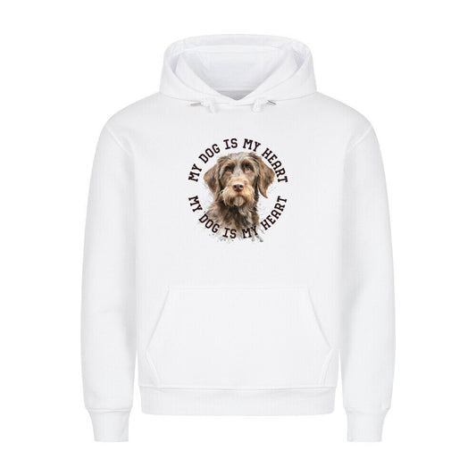 Premium Hoodie "Rauhaar Korthals" Weiß – hunde-shirt.de