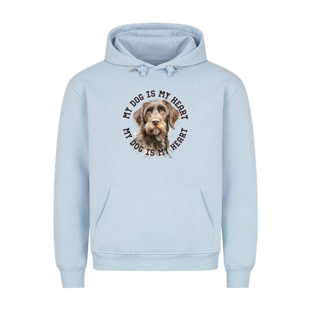 Premium Hoodie "Rauhaar Korthals" Babyblau – hunde-shirt.de