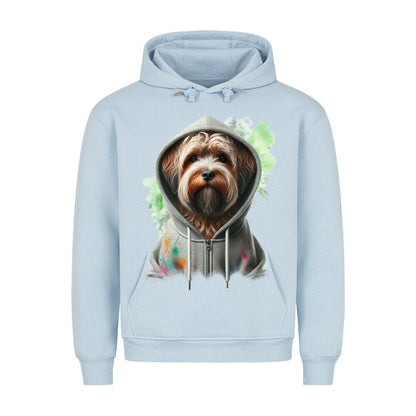 Premium Hoodie "Wirehaired Korthals Hooded Paint" Babyblau – hunde-shirt.de