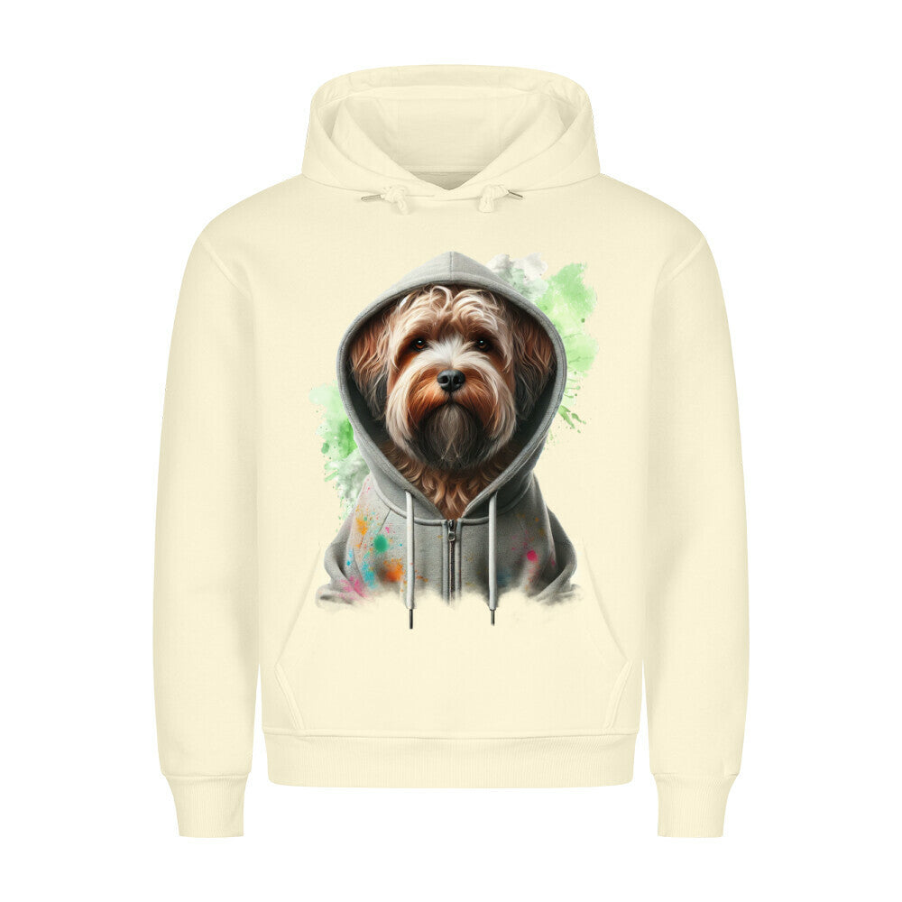 Premium Hoodie "Wirehaired Korthals Hooded Paint" Beige – hunde-shirt.de