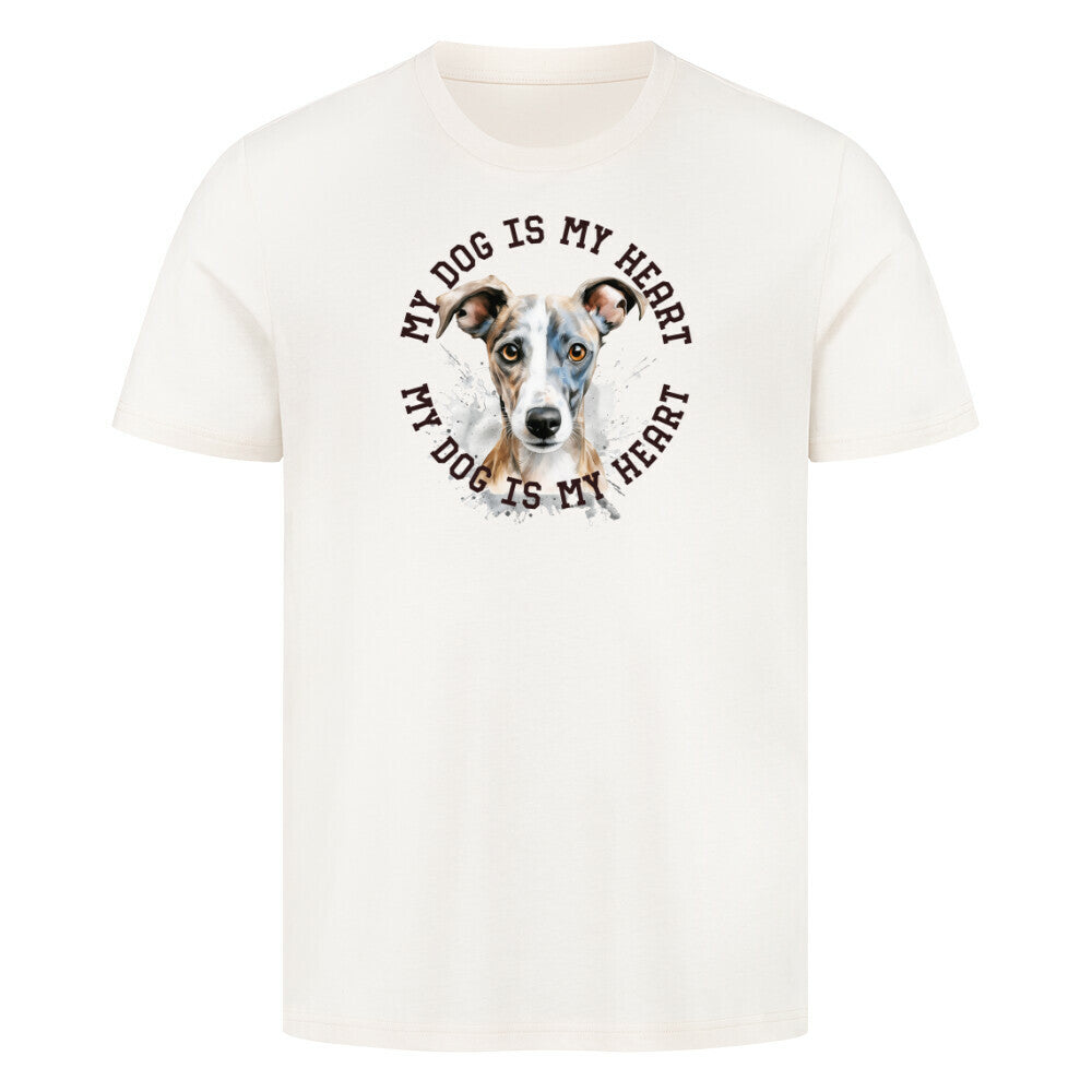 Premium T-Shirt Whippet HEART" Natural Raw – hunde-shirt.de
