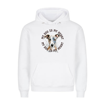Premium Hoodie "Whippet HEART" Weiß – hunde-shirt.de