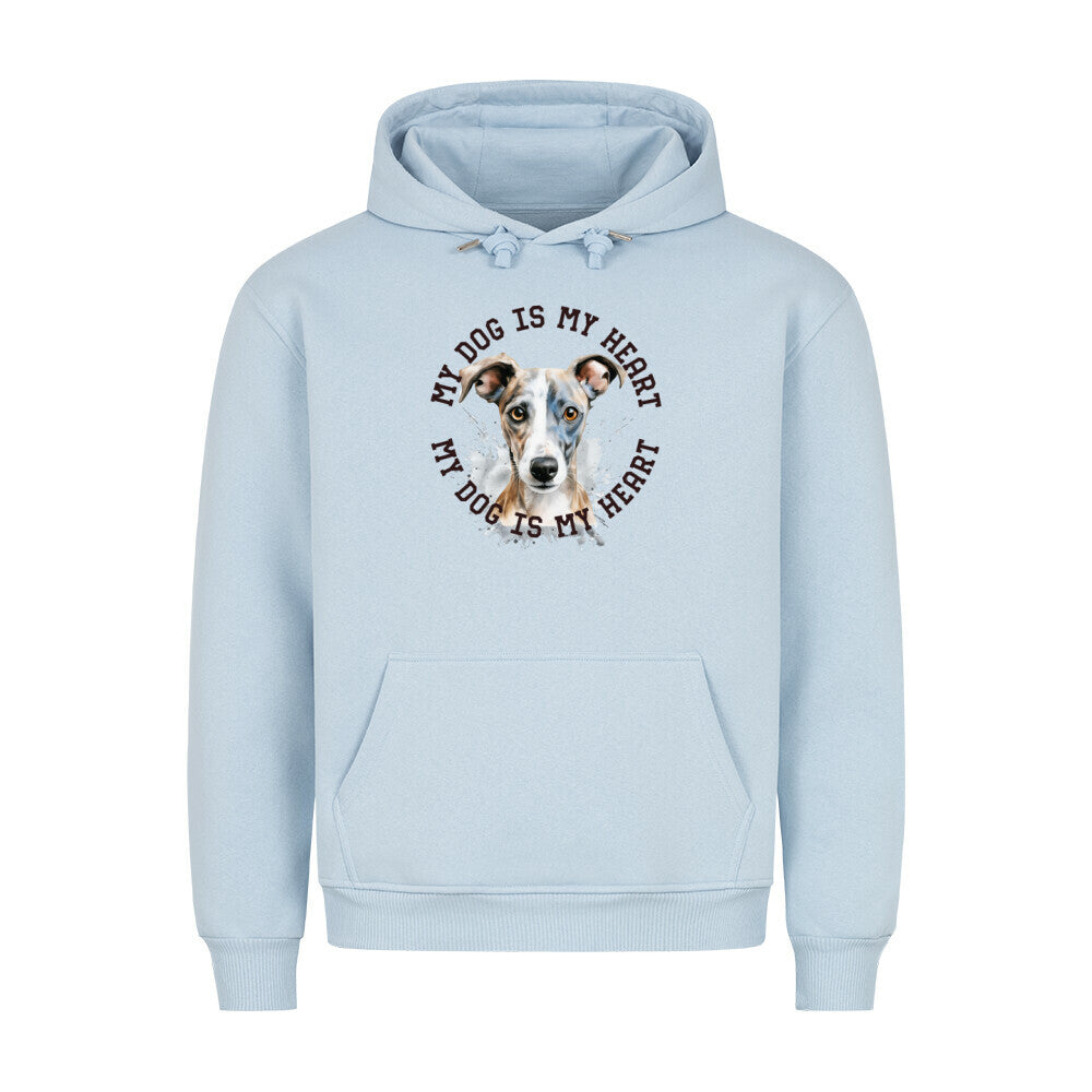 Premium Hoodie "Whippet HEART" Babyblau – hunde-shirt.de