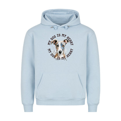 Premium Hoodie "Whippet HEART" Babyblau – hunde-shirt.de