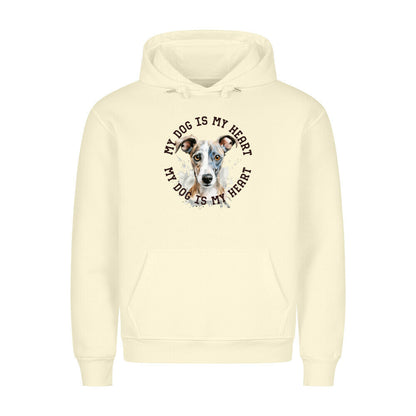 Premium Hoodie "Whippet HEART" Beige – hunde-shirt.de