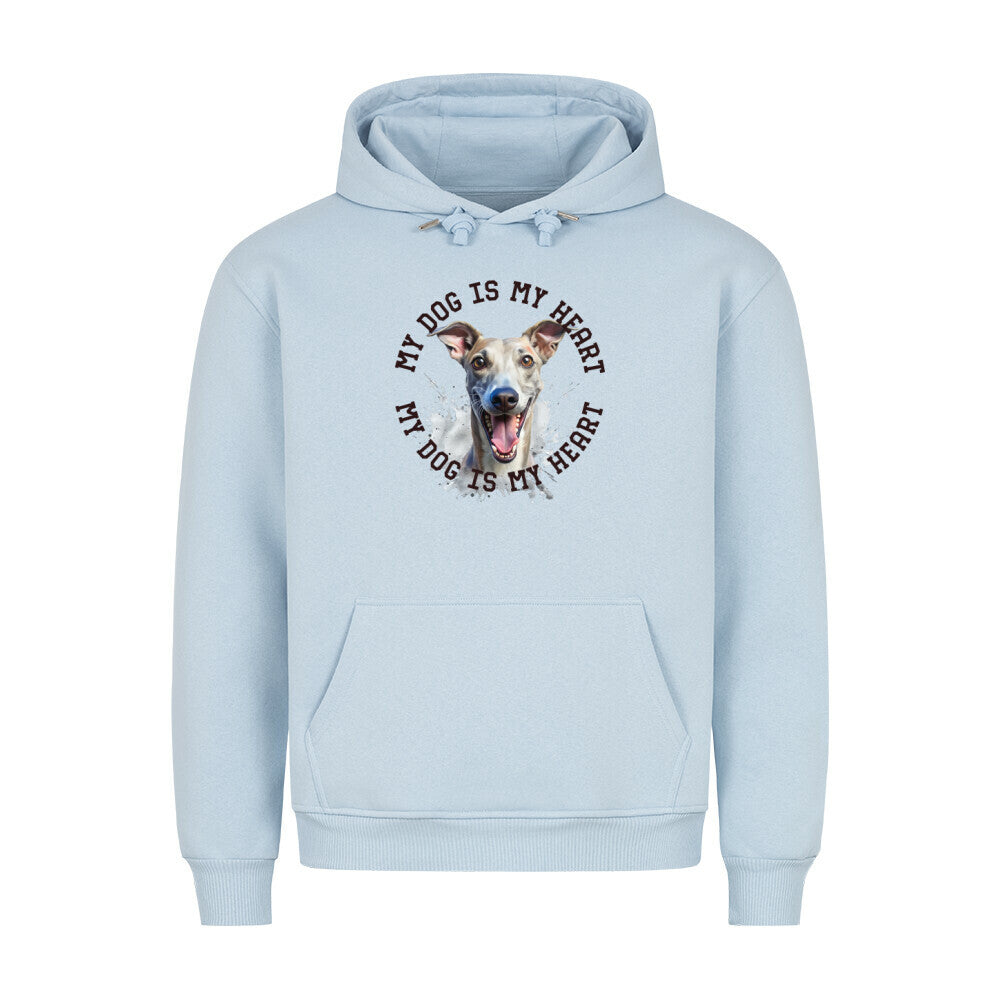 Premium Hoodie "Whippet HEART 2" Babyblau – hunde-shirt.de
