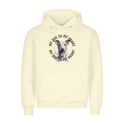 Premium Hoodie "Whippet HEART 2" Beige – hunde-shirt.de