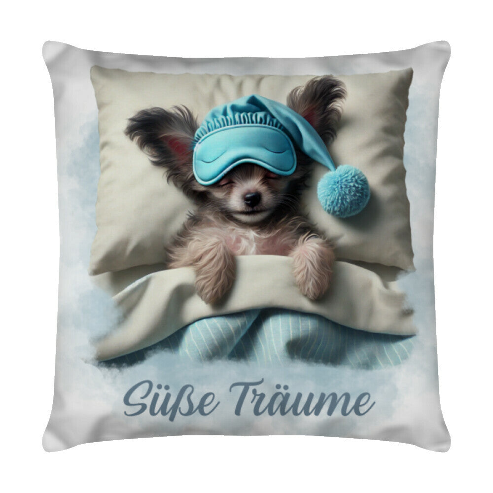 Kissen "Chinese Crested Dog" Weiß – hunde-shirt.de