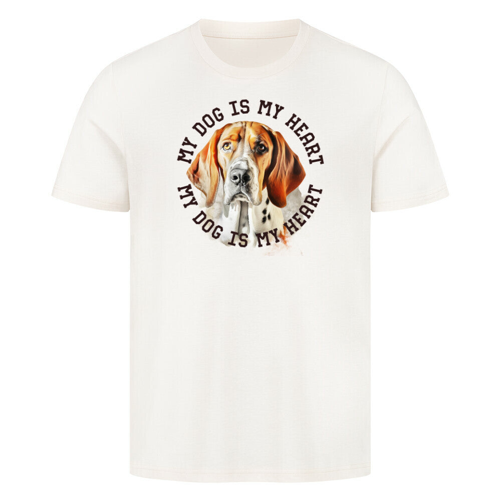 Premium T-Shirt "English Foxhound HEART" Natural Raw – hunde-shirt.de