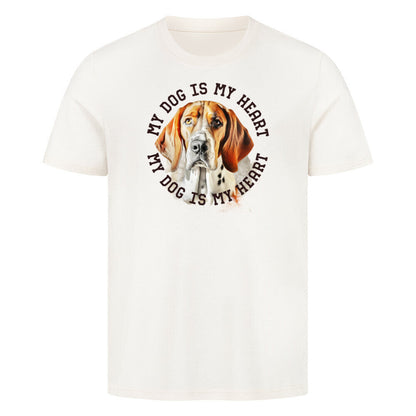 Premium T-Shirt "English Foxhound HEART" Natural Raw – hunde-shirt.de