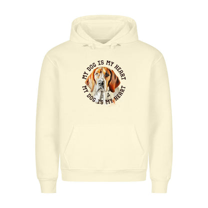 Premium Hoodie "English Foxhound HEART" Beige – hunde-shirt.de