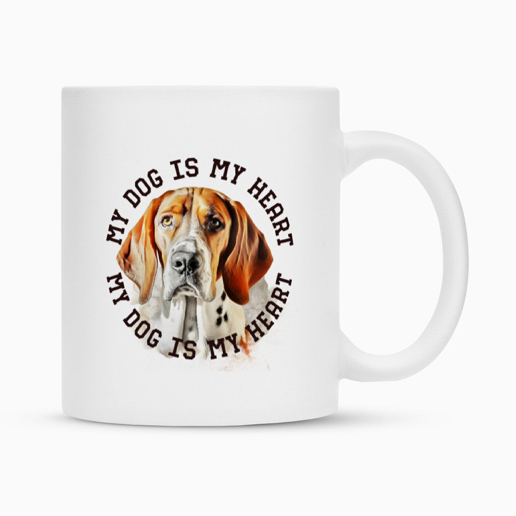 Tasse "English Foxhound HEART" Weiß – hunde-shirt.de