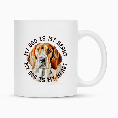 Tasse "English Foxhound HEART" Weiß – hunde-shirt.de