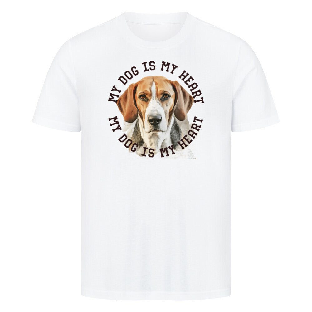 Premium T-Shirt "American Foxhound HEART" Weiß – hunde-shirt.de