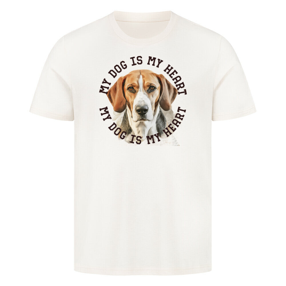 Premium T-Shirt "American Foxhound HEART" Natural Raw – hunde-shirt.de