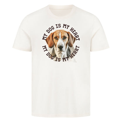 Premium T-Shirt "American Foxhound HEART" Natural Raw – hunde-shirt.de