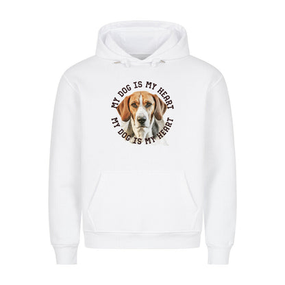 Premium Hoodie "American Foxhound HEART" Weiß – hunde-shirt.de