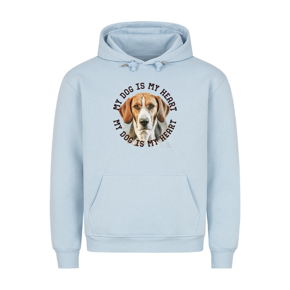 Premium Hoodie "American Foxhound HEART" Babyblau – hunde-shirt.de