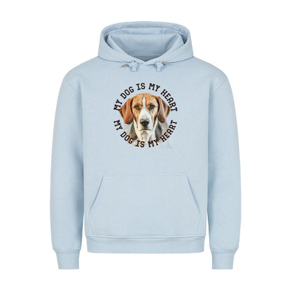 Premium Hoodie "American Foxhound HEART" Babyblau – hunde-shirt.de